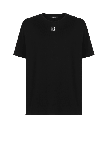 Oversized cotton T-shirt with maxi Balmain logo print