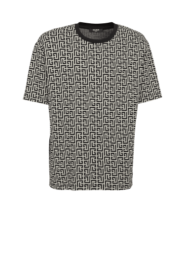 모노그램 프린트 장식 코튼 티셔츠