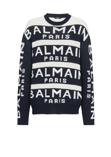 Balmain Paris 로고 자수 디테일 스웨터