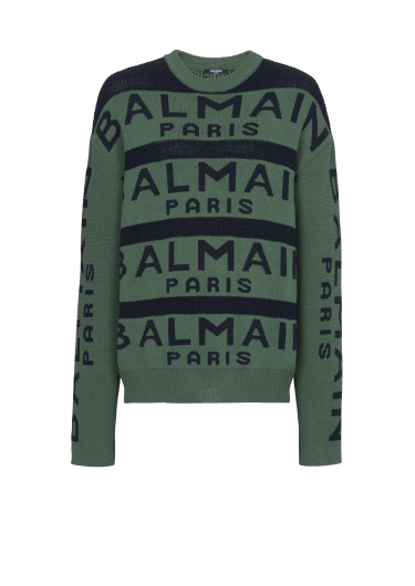 Balmain Paris 로고 자수 디테일 스웨터