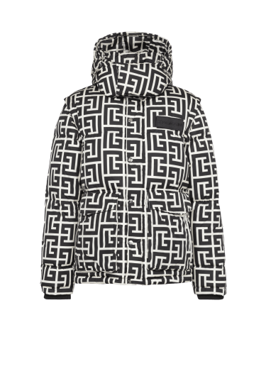 2-In-1 nylon quilted jacket with maxi Balmain monogram