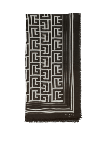 Schal aus Modal mit Balmain-Monogramm-Muster