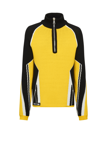 Wool jumper with embroidered Balmain logo