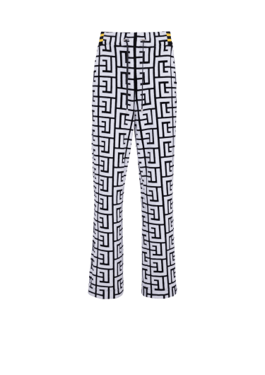 Velvet trousers with large Balmain monogram