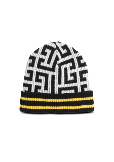 Embroidered wool hat with large Balmain monogram