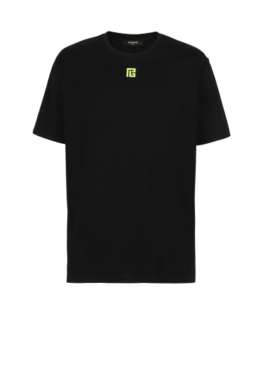 Cotton T-shirt with maxi Balmain logo print on back