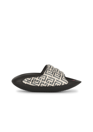 B-IT Balmain字母标识印花图案绗缝皮革穆勒鞋