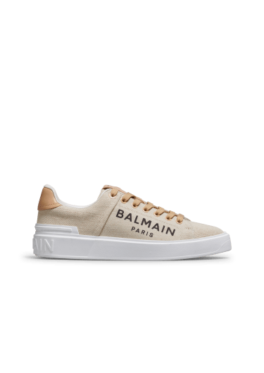 Balmain logo print canvas B-Court sneakers