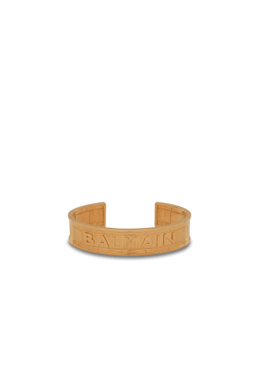 Gold-tone brass cuff bracelet with Balmain logo