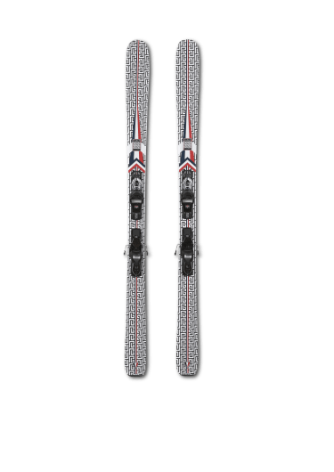Balmain x Rossignol - Pair of wooden Rossignol skis with Balmain monogram