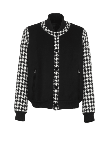 Unisex - Bomber jacket with houndstooth pattern