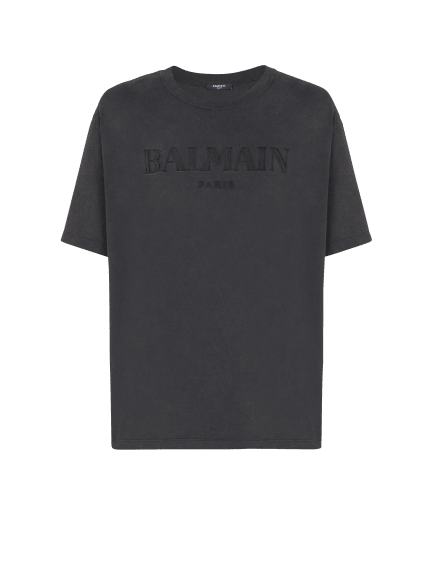 Loose T-shirt with vintage Balmain embroidery