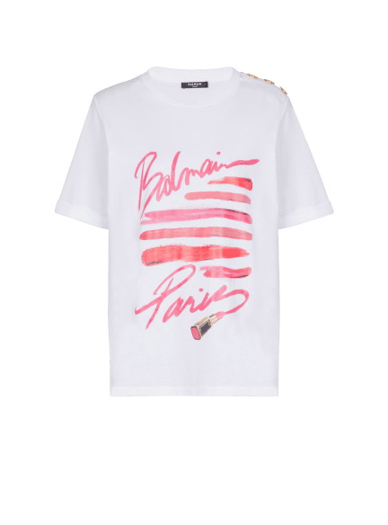 T-shirt with Balmain Lipstick print