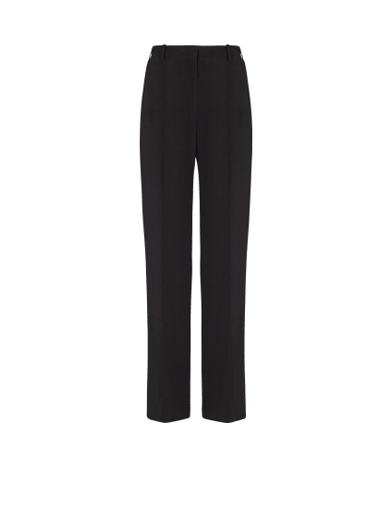 Crepe straight-leg tailored trousers