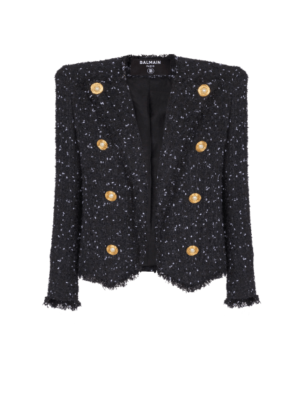 Spencer 8 boutons en tweed Polka dots