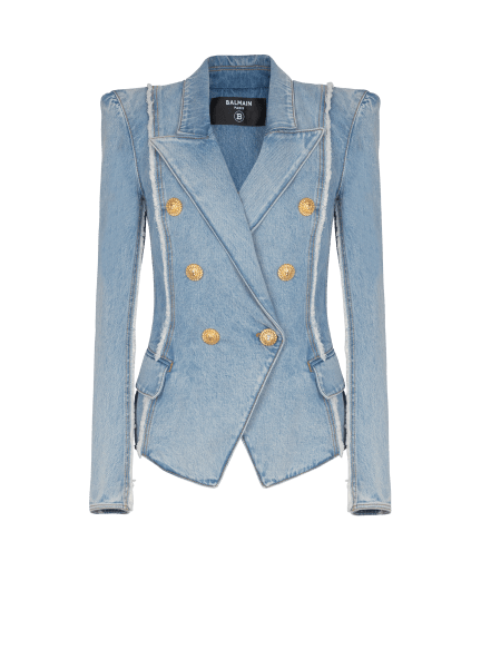 Veste ajustée 6 boutons en denim