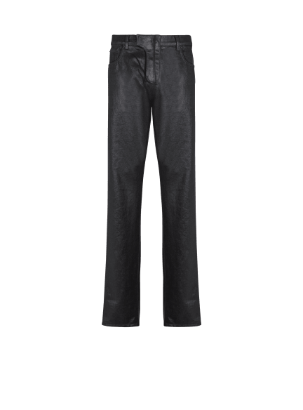 Regular-fit coated denim jeans 