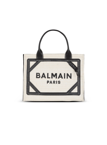 Small raffia B-Army tote bag