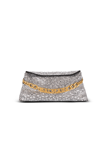 1945 Soft suede and rhinestone clutch