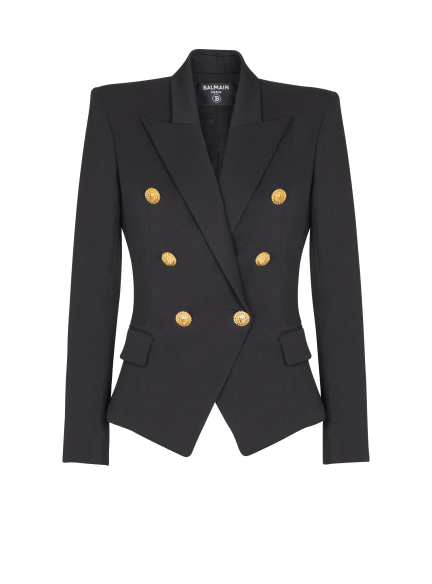Veste 6 boutons ajustée en grain de poudre
