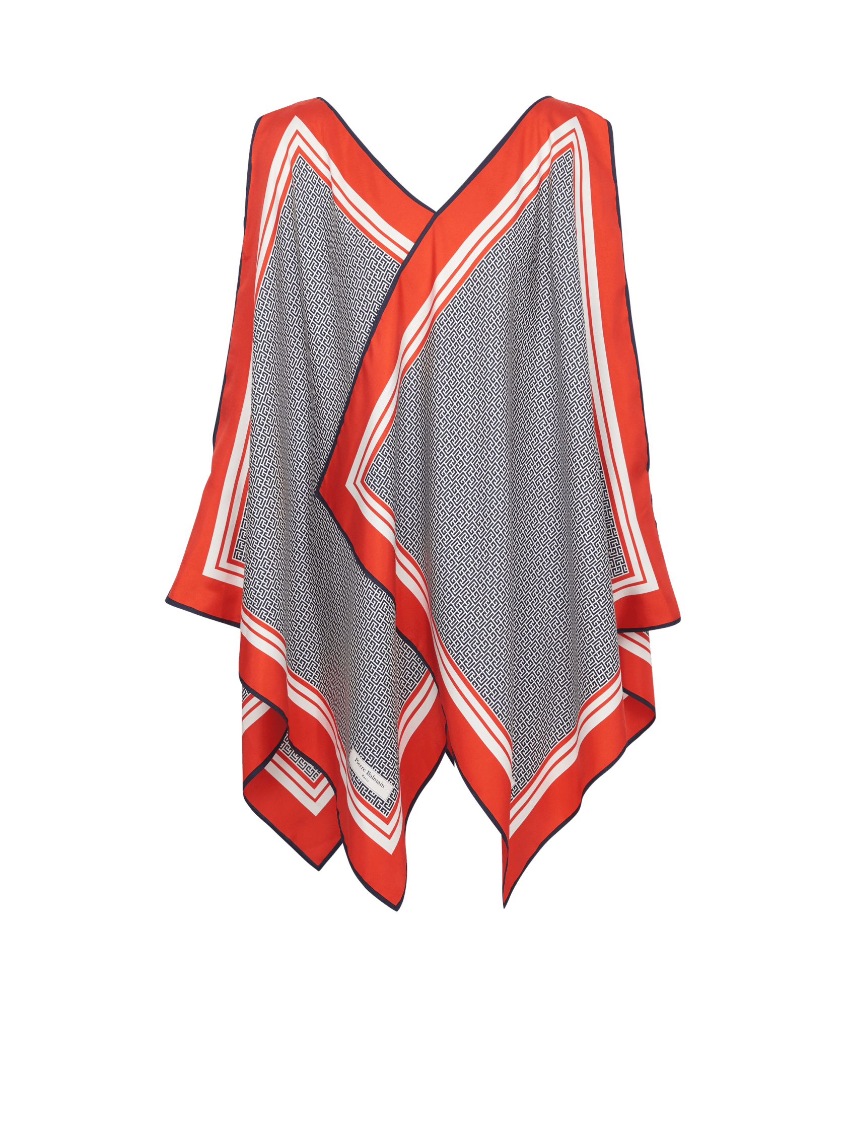 undefined | Robe tunique en foulard monogramme asymétrique