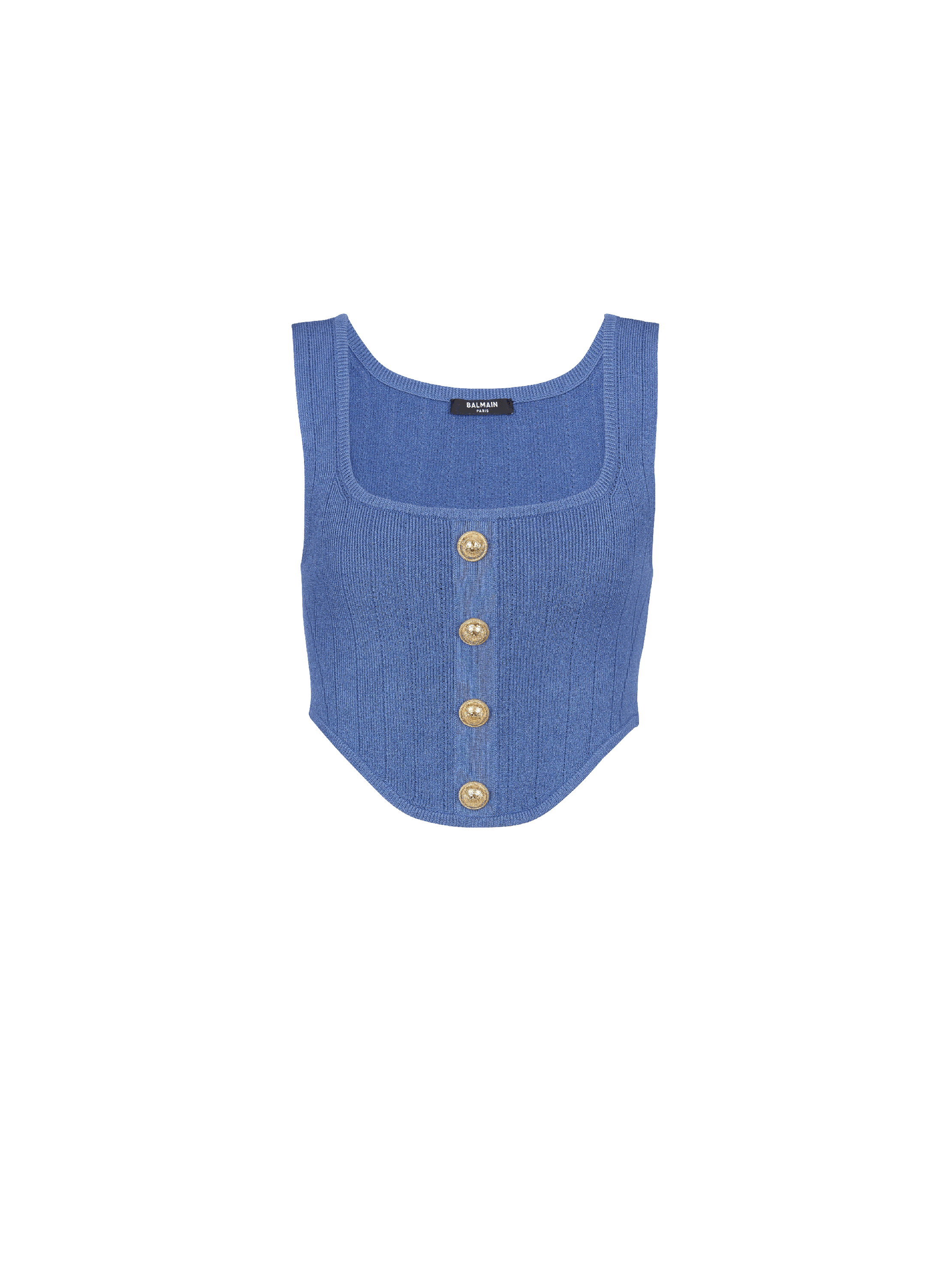Buttoned knitted corset top