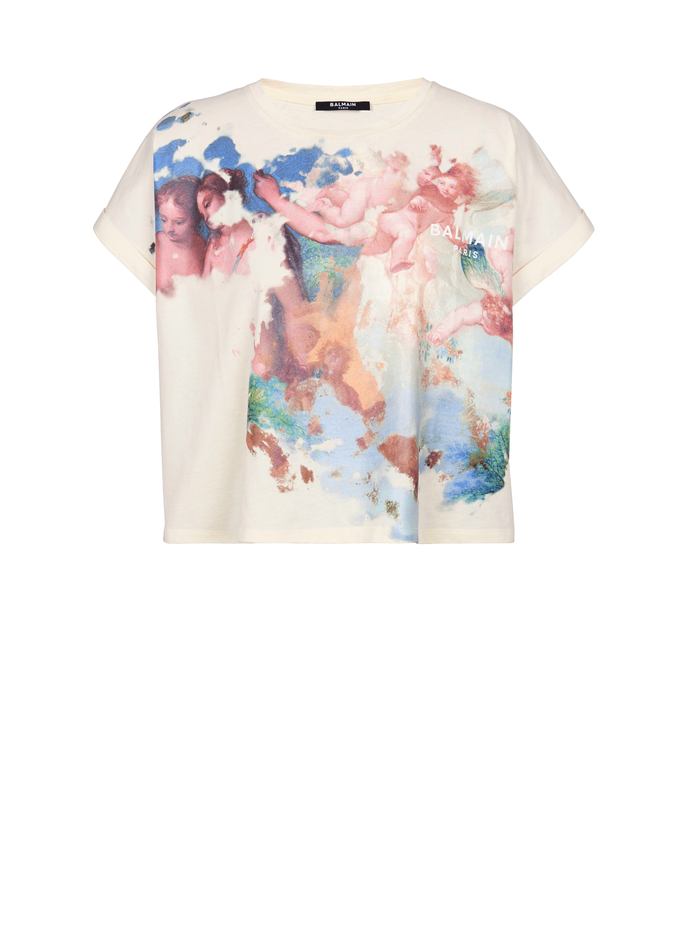 Cropped Pastel print T-shirt
