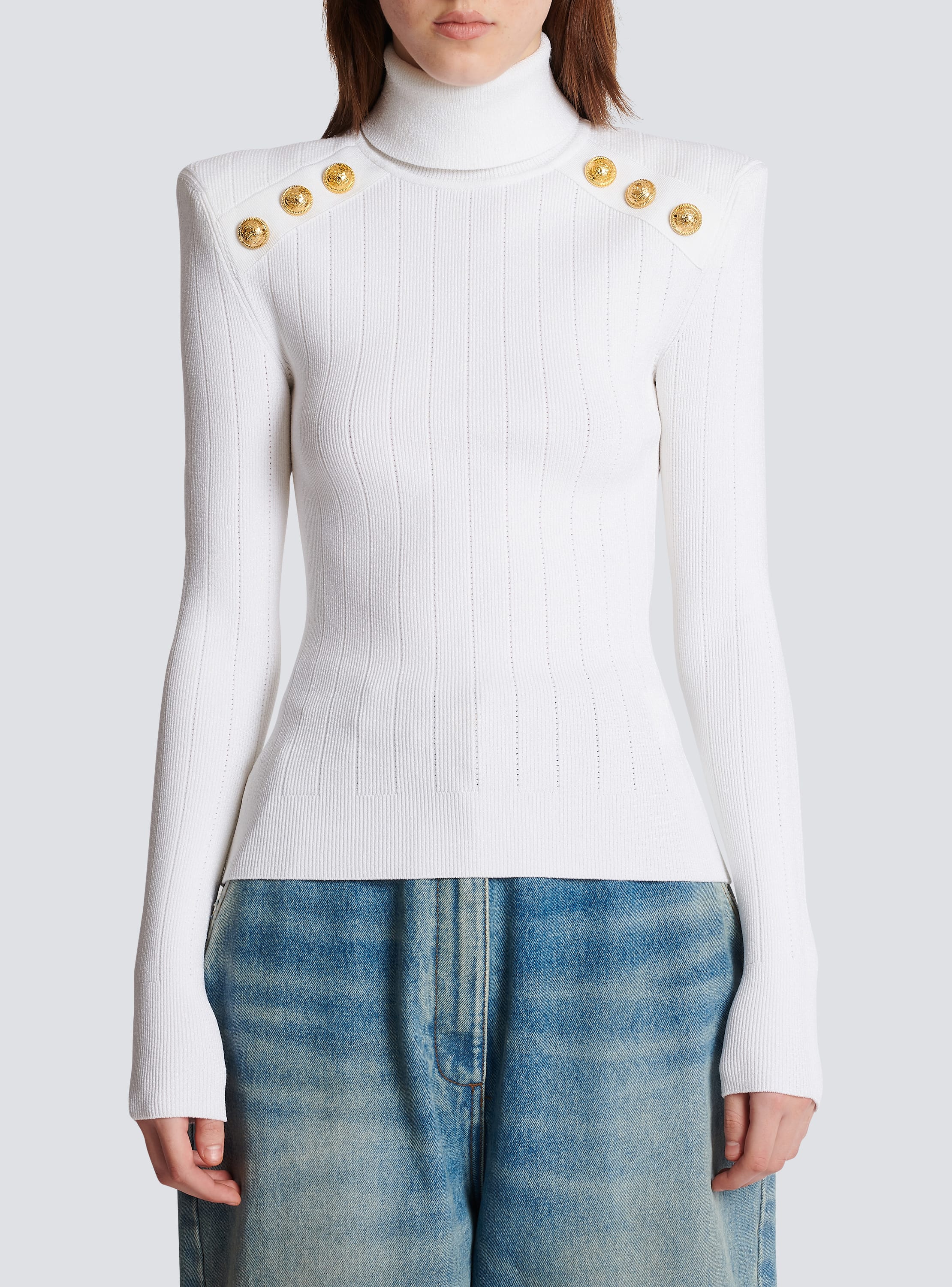 Balmain sweater discount with gold buttons