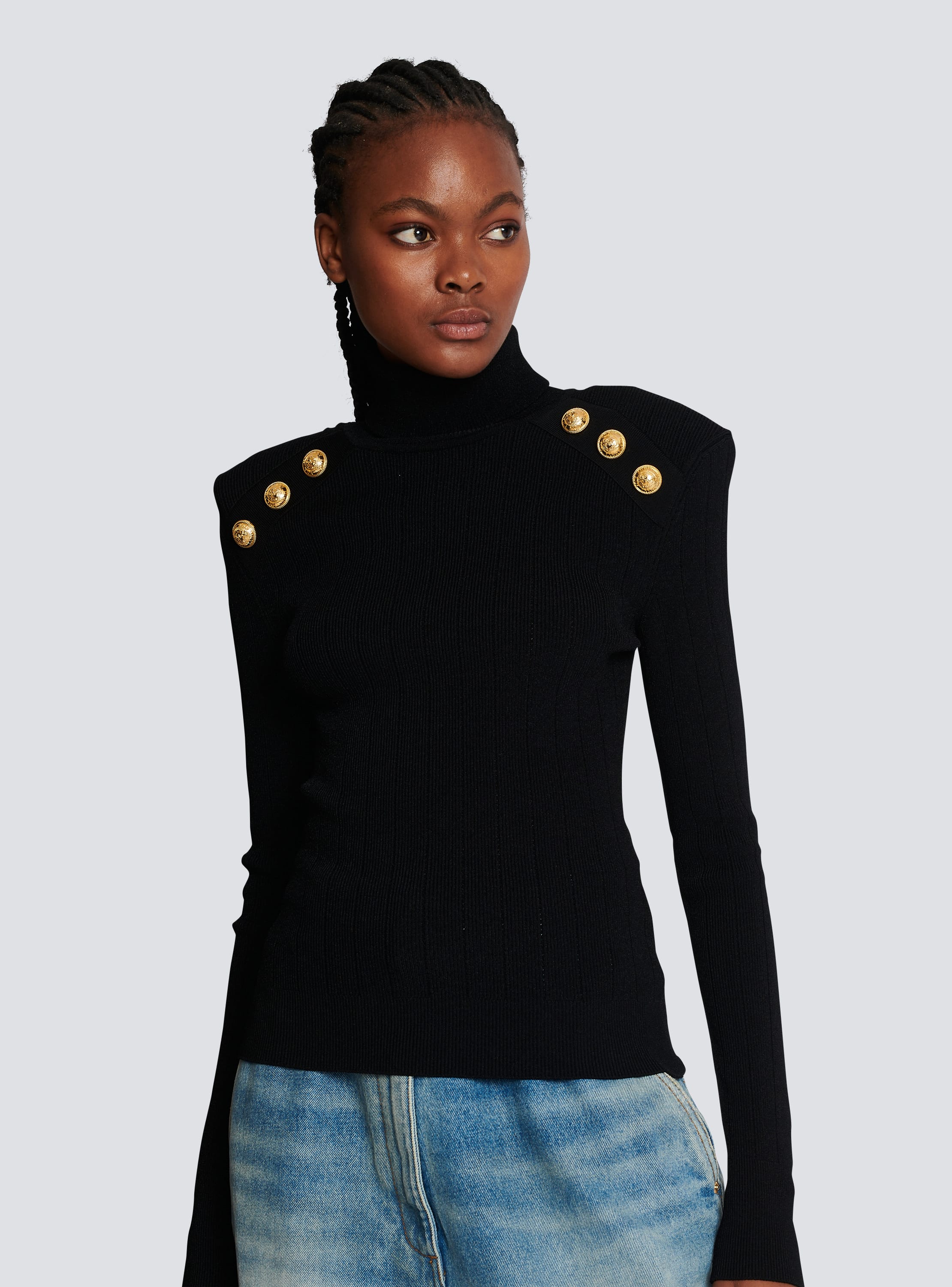 Black and shop gold sweater women's