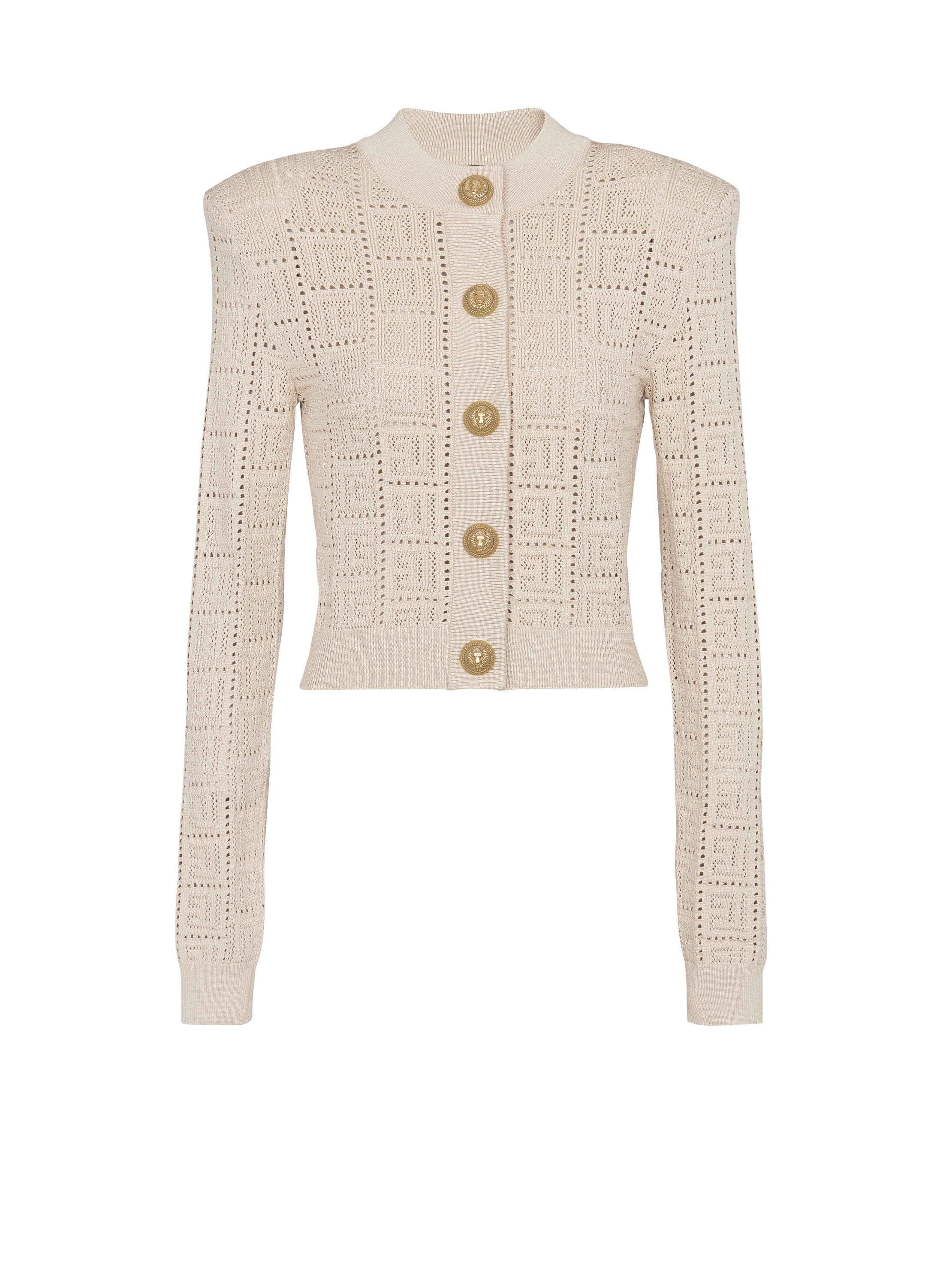 Maison margiela double-breasted discount cable-knit wool-blend cardigan