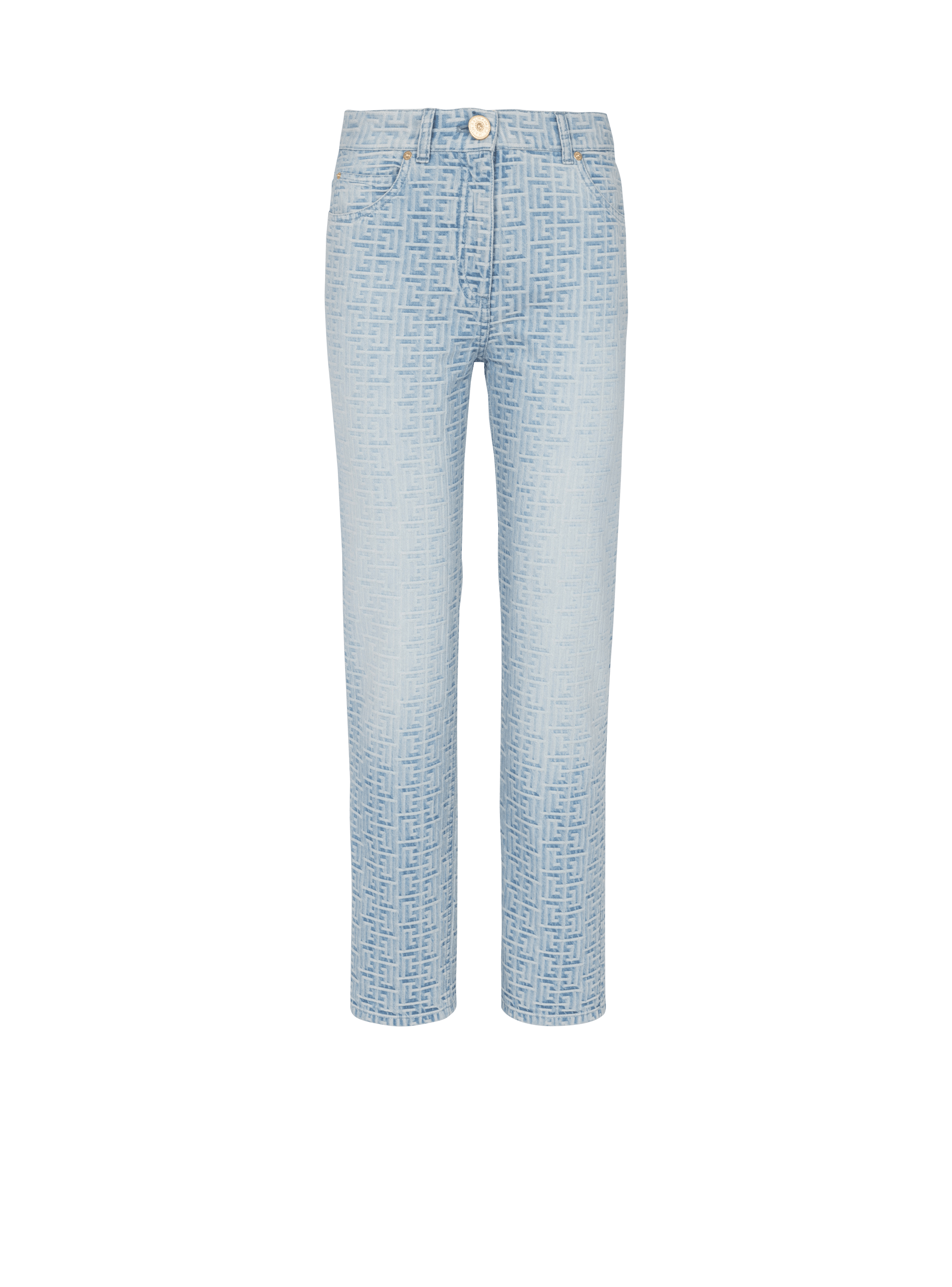 Balmain monogram-print Track Pants - Blue