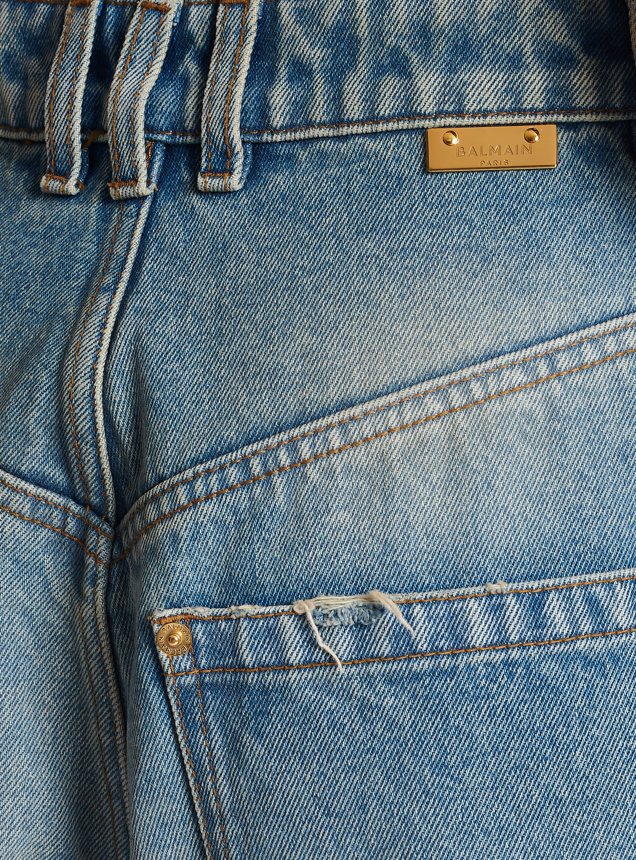 Faded baggy denim jeans blue - Women | BALMAIN