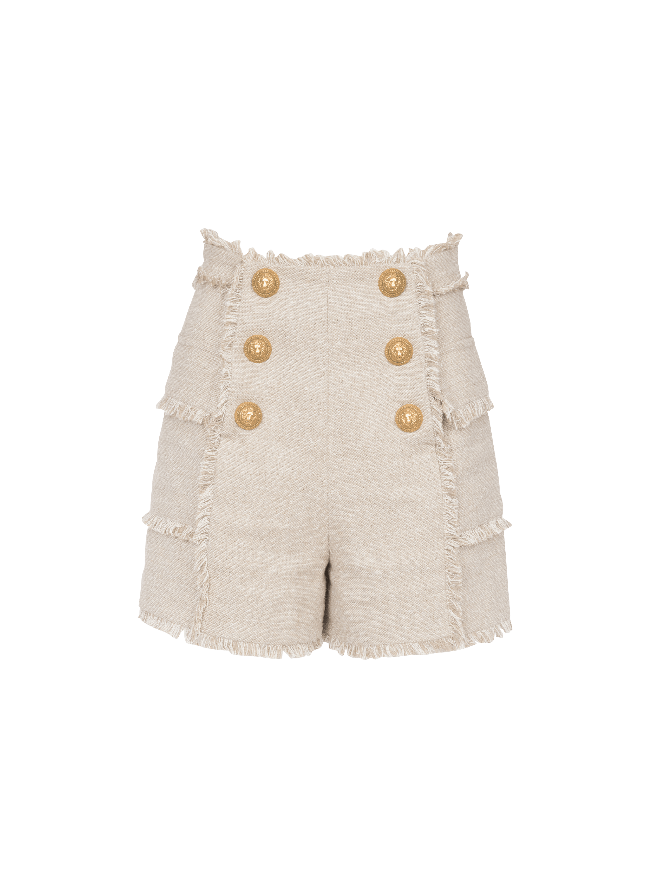 Shorts marineros de lino con flecos