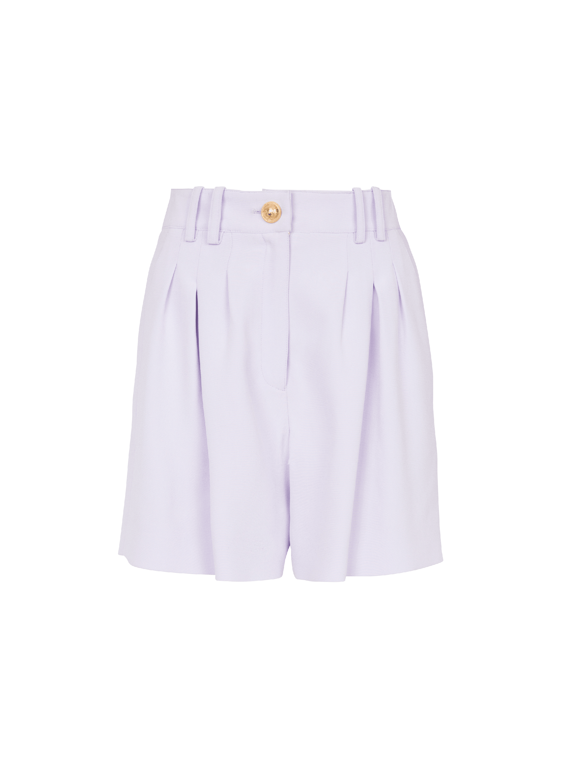 Flared crepe shorts, purple, hi-res