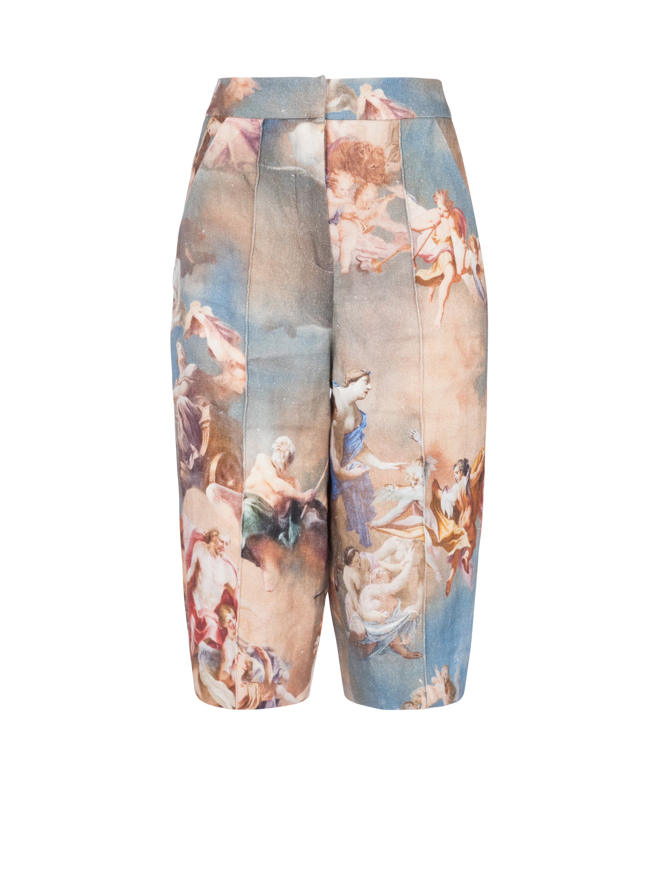 Sky printed canvas Bermuda shorts, multicolor, hi-res