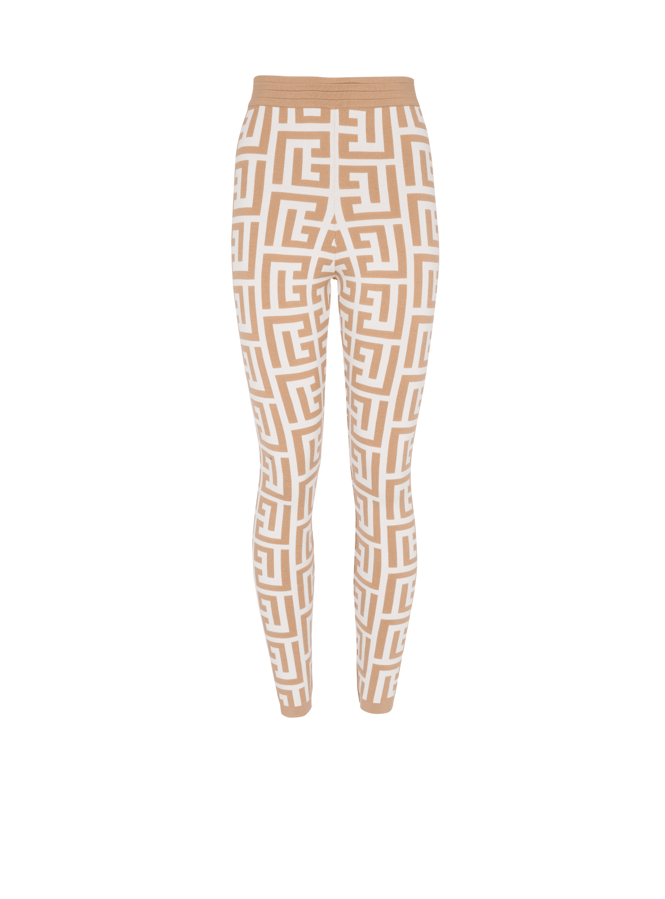 Leggings in maglia con maxi monogramma