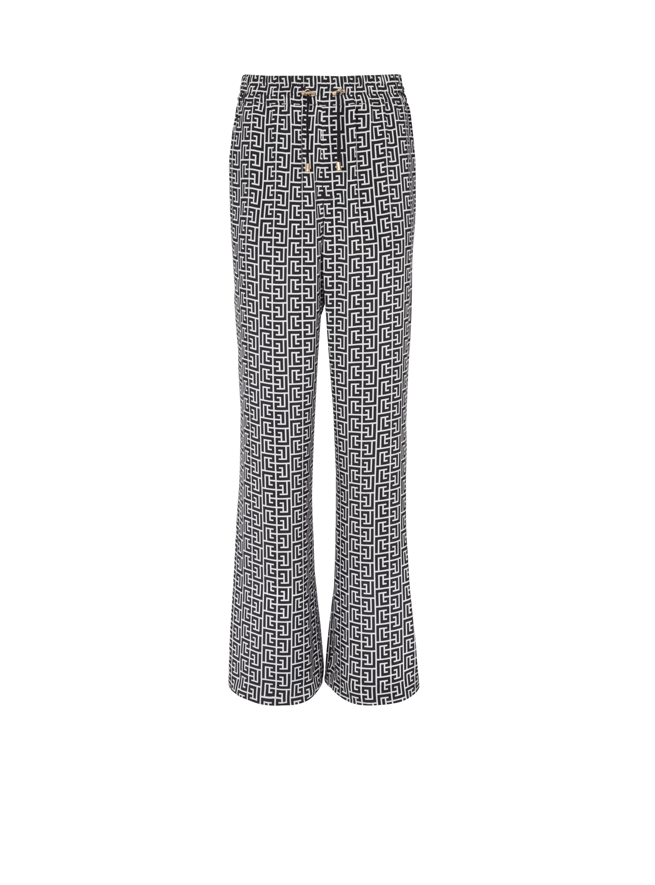 Monogrammed flowing trousers