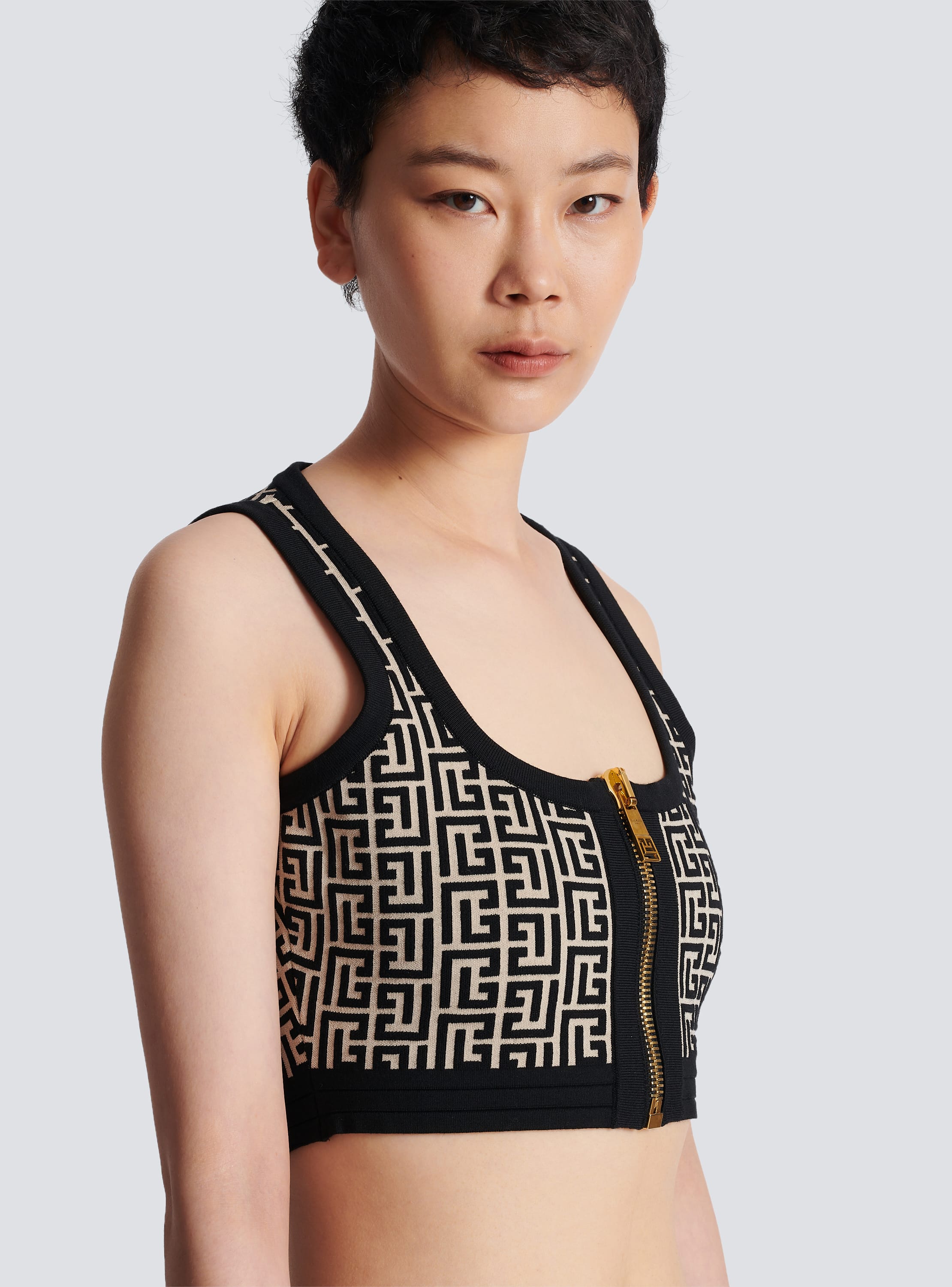 Women's Monogram Knit Crop Top by Versace