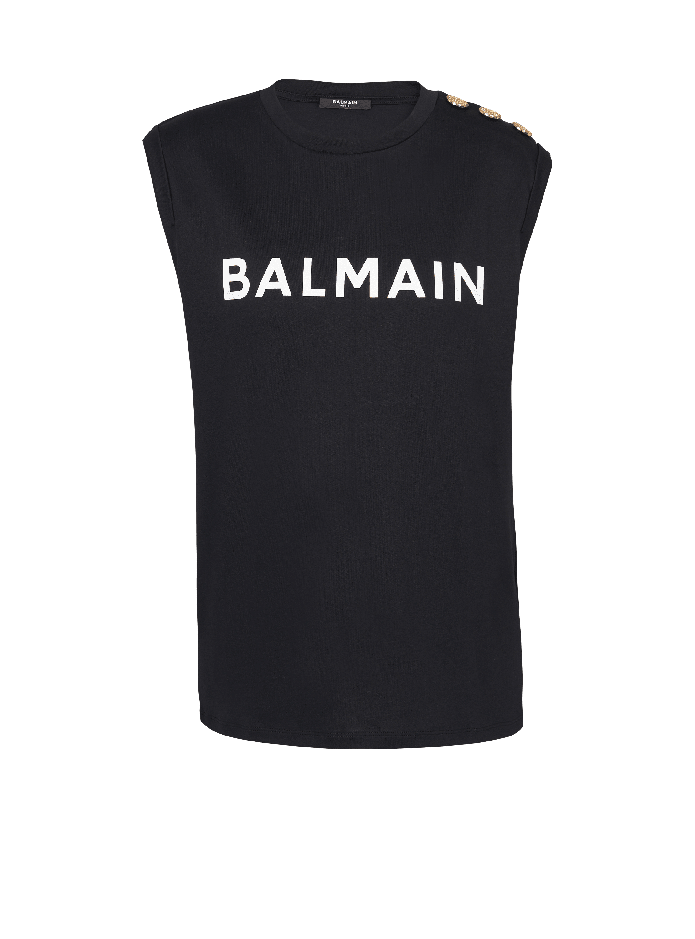 T shirt en coton co responsable imprim logo Balmain Femme