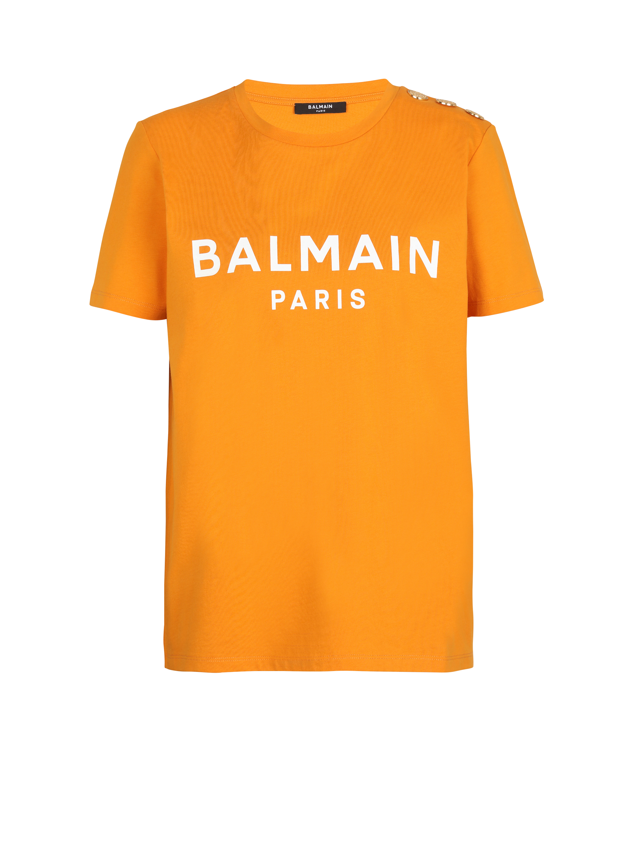 Eco-responsible cotton T-shirt with Balmain logo print