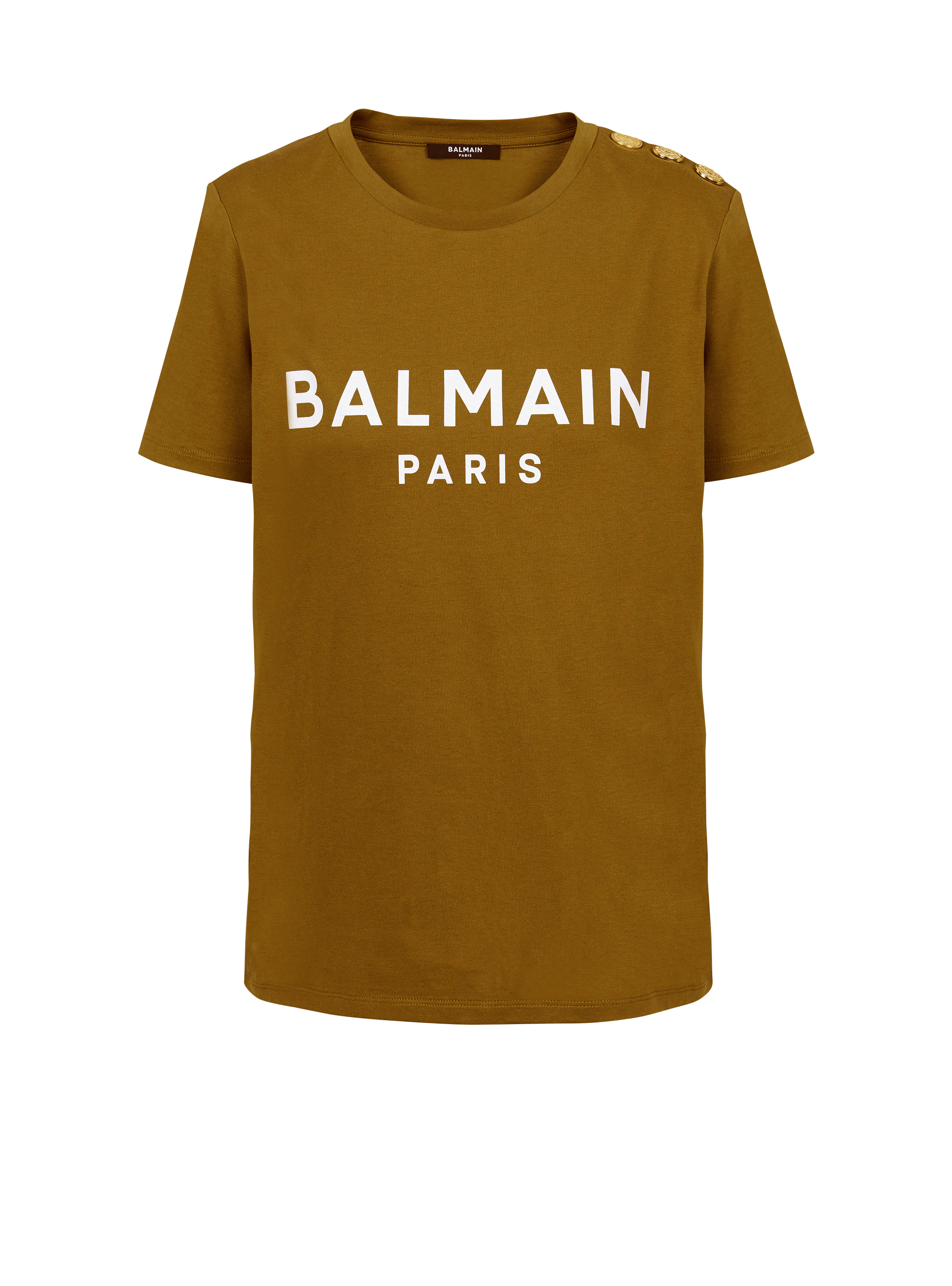 Camiseta de algodón ecológico con el logotipo de Balmain estampado