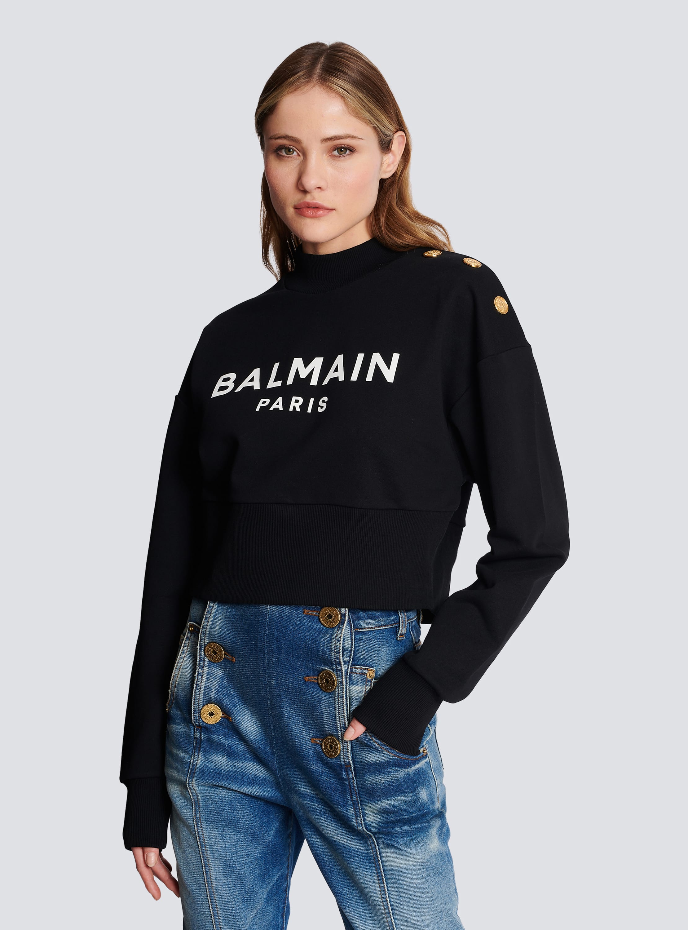 Balmainロゴ エコ クロップドスウェットシャツ - Women | BALMAIN