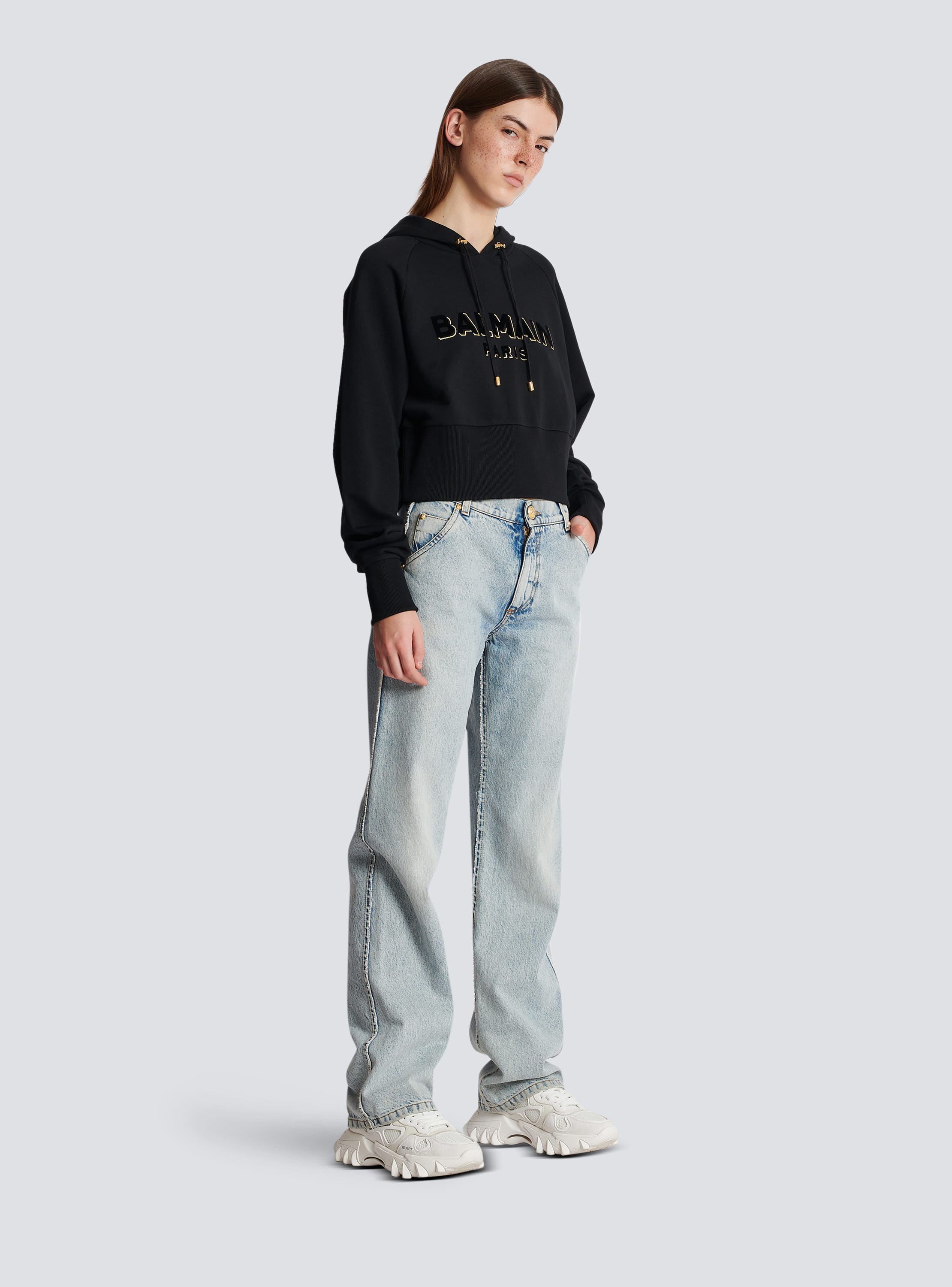 Balmain flocked logo discount sweatshirt