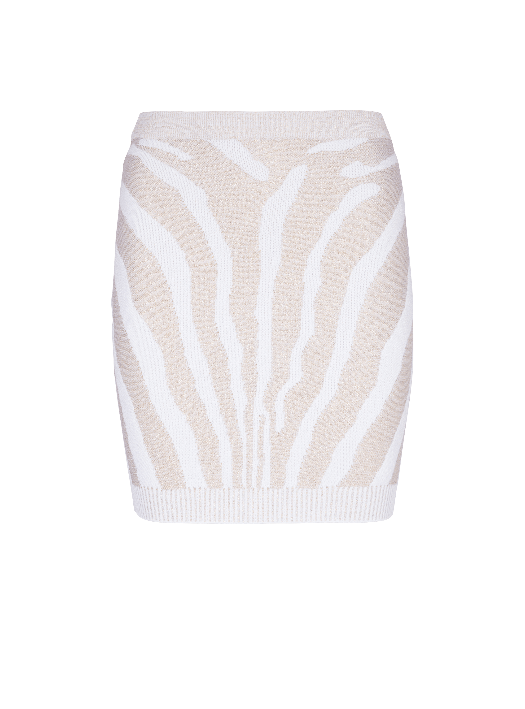 Zebra knit short skirt