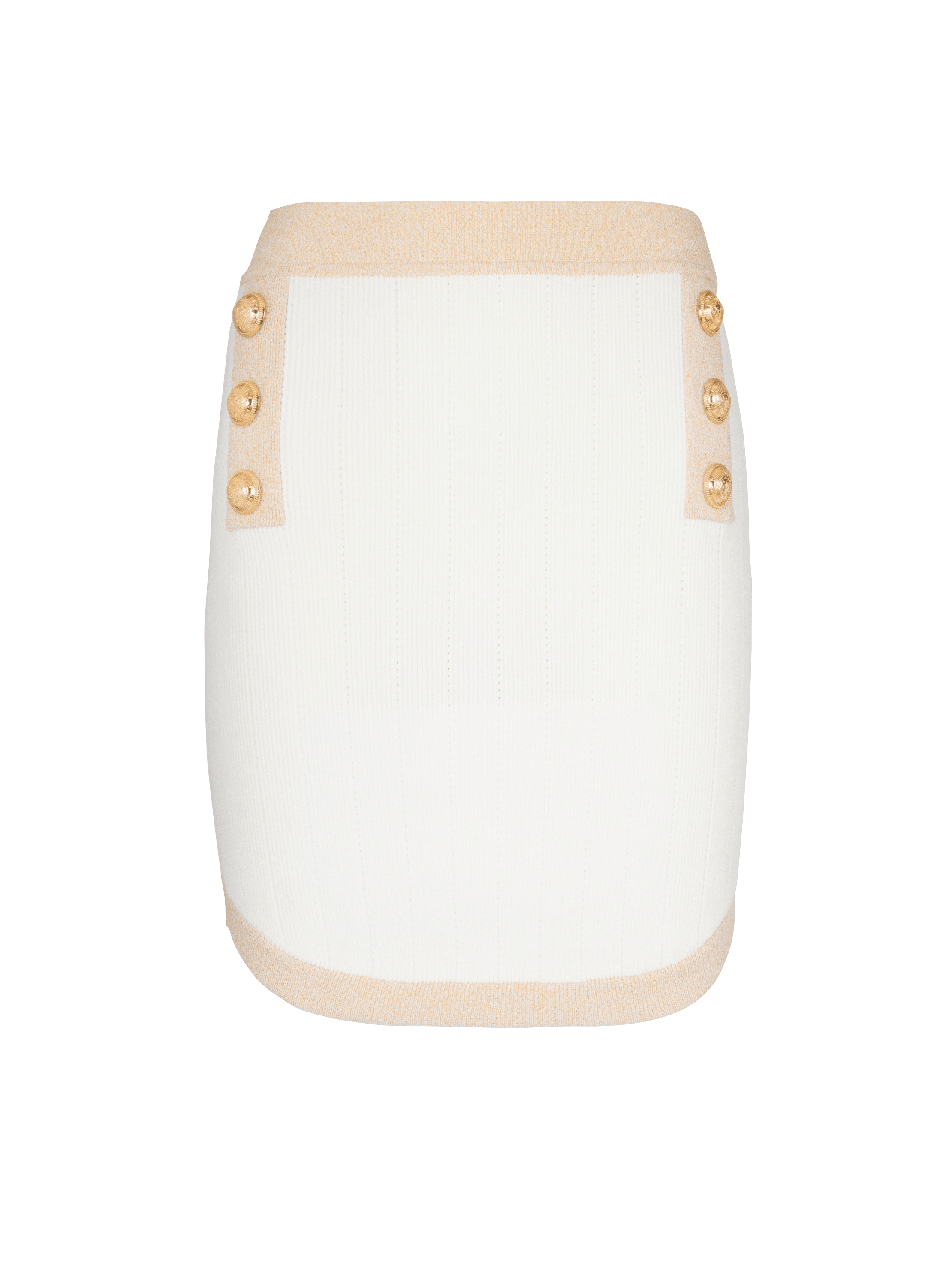 BALMAIN - Embossed-buttons Knit Mini Skirt