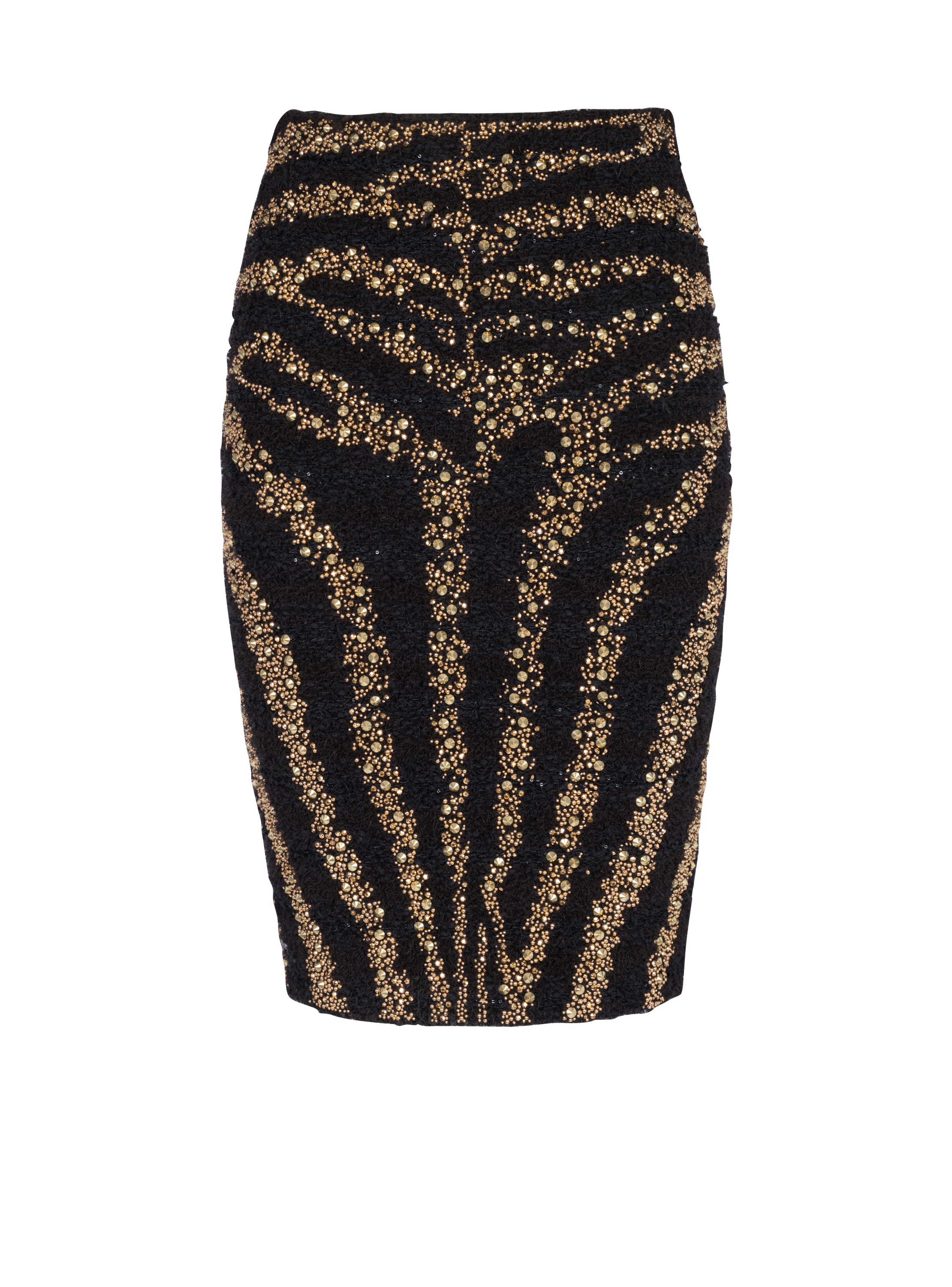 Embroidered tweed pencil skirt Women BALMAIN