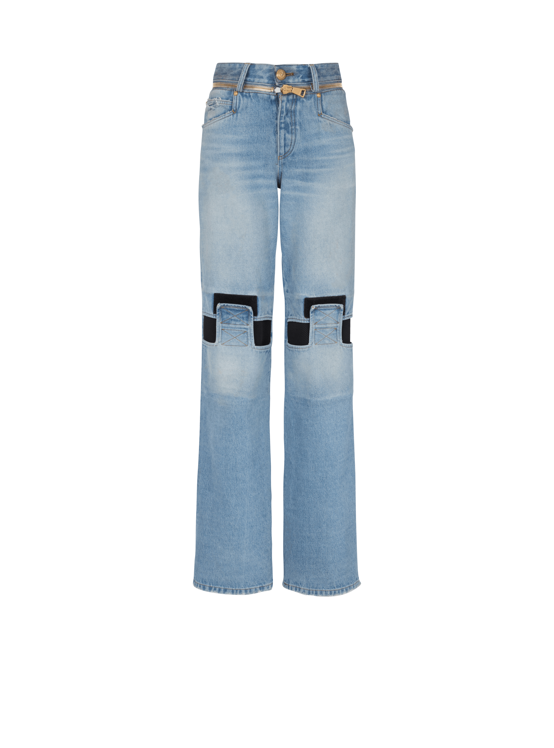 tårn fotoelektrisk undulate Wide-leg jeans with technical yoke blue - Women | BALMAIN