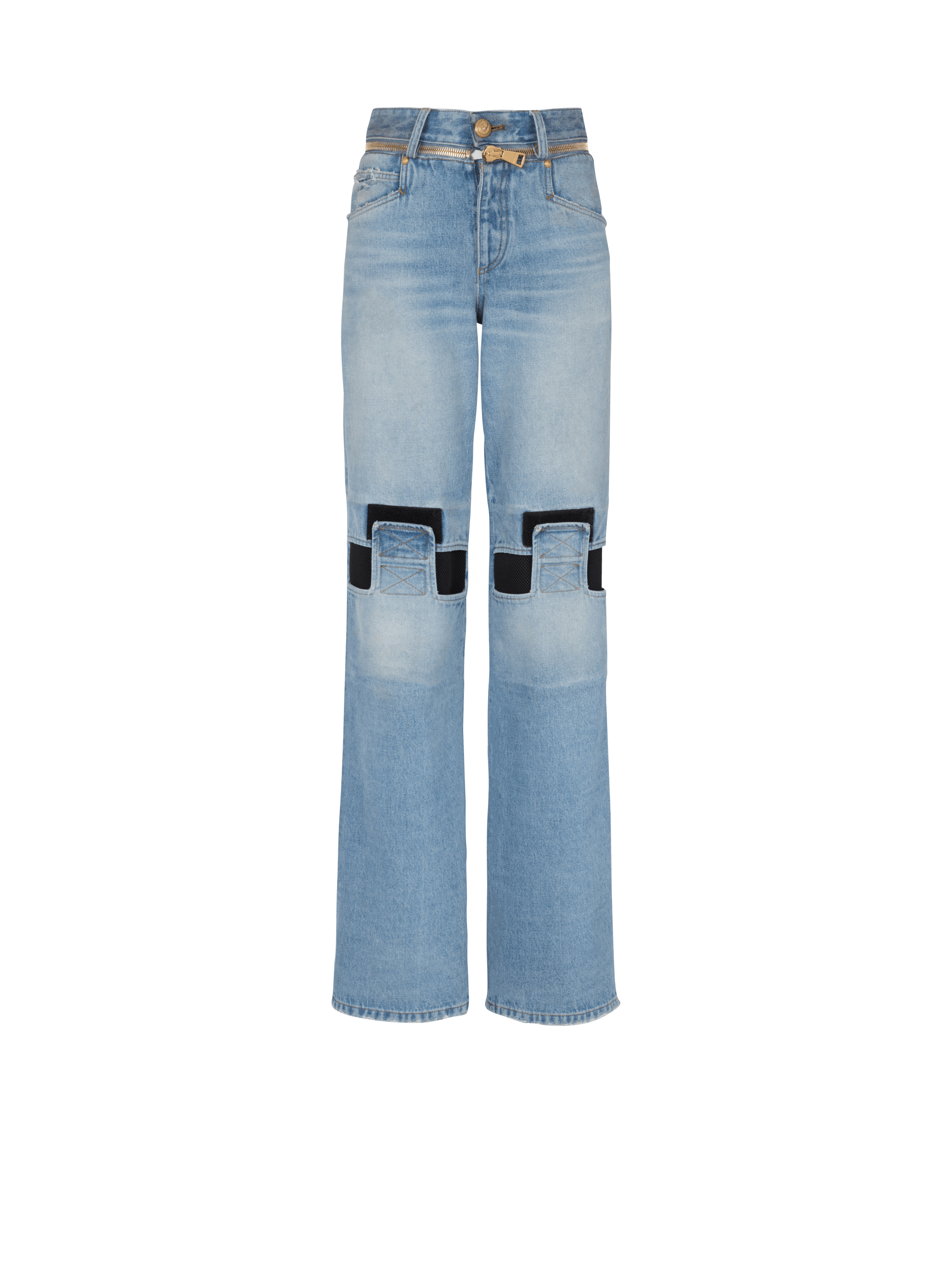 Jeans ampi con inserto tecnico