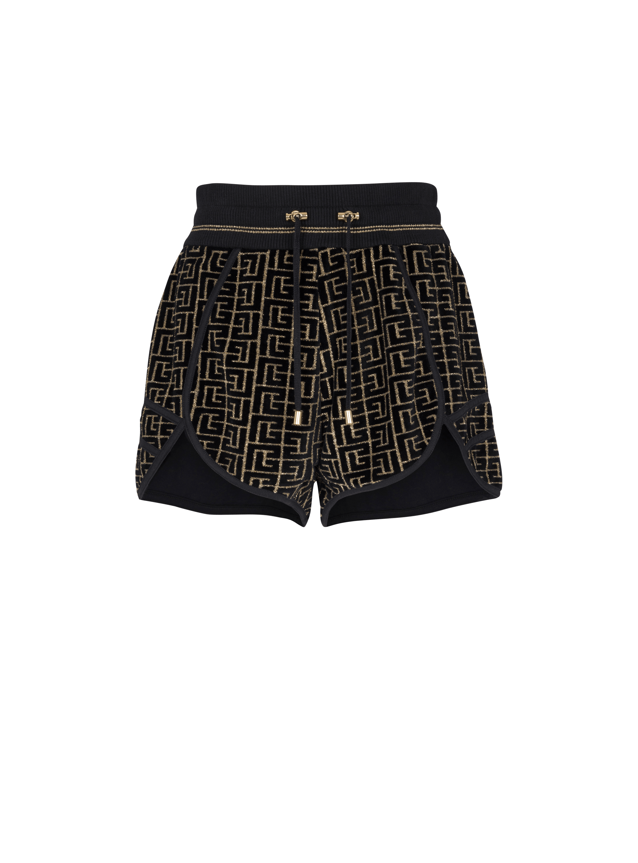 Short en jersey velours à monogramme