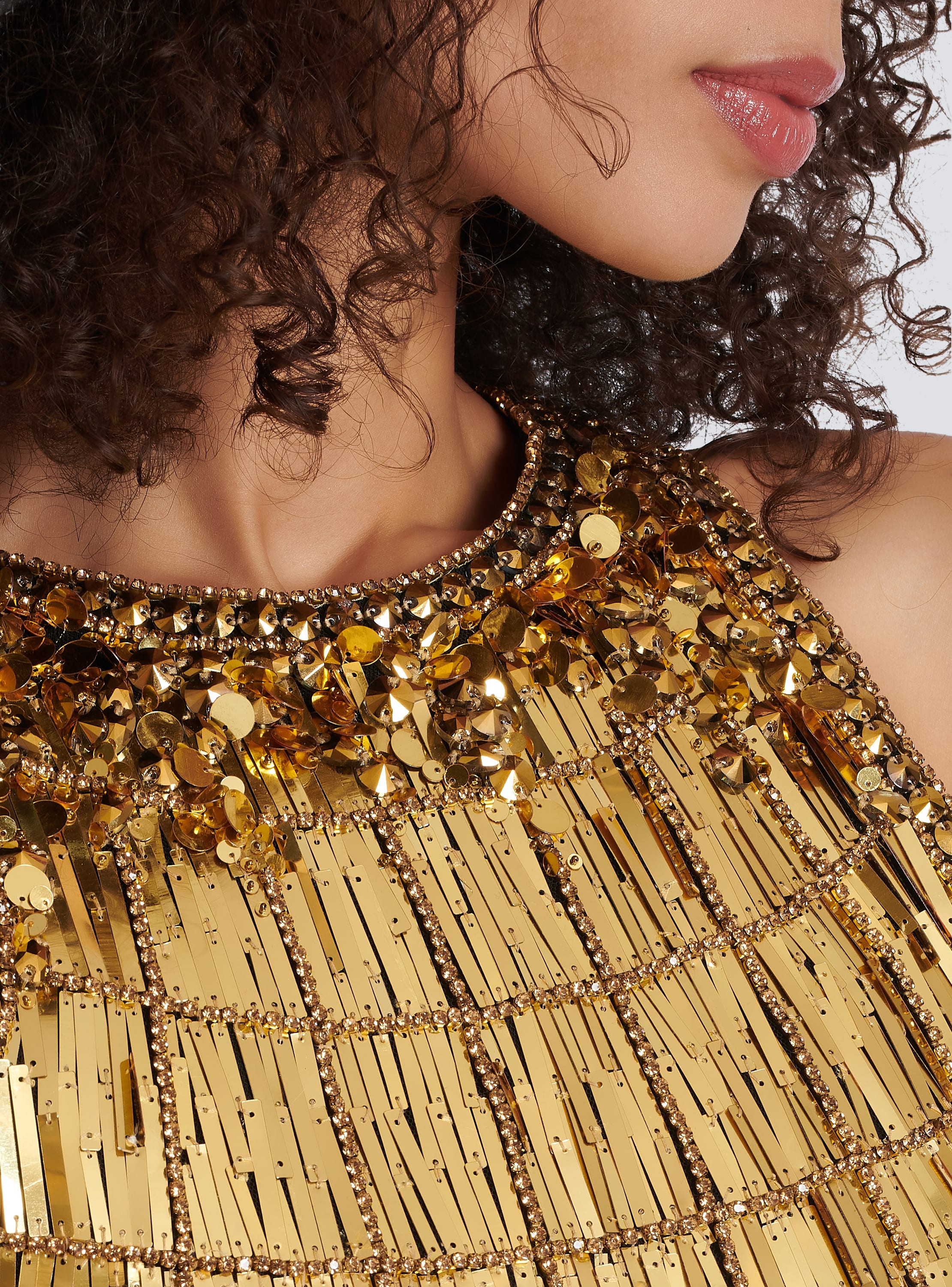 Women | embroidered gold Grain dress poudre - BALMAIN de